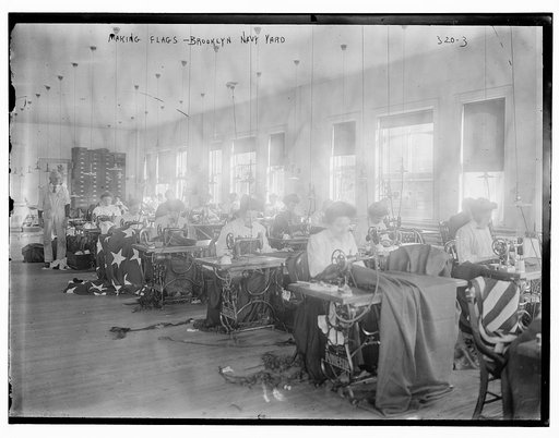 Making flags, Brooklyn Navy Yard