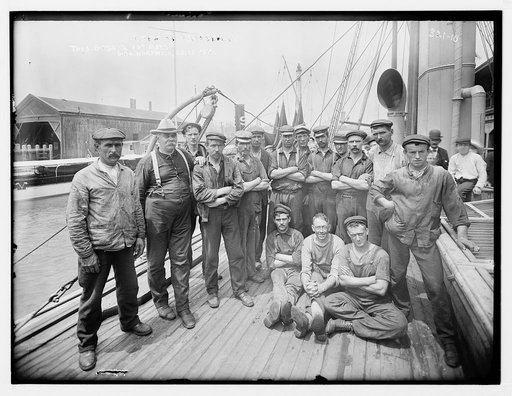 Roosevelt's crew: 1st Mate Gushie, Chief Eng. Wardwill & the men