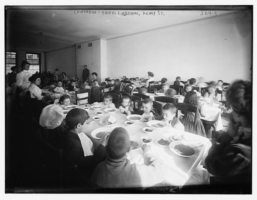 Lunch Time at the Crippled Children's School, Henry St.