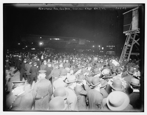 Newspaper Row, Election night