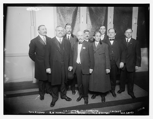 Thos. B. Leahey, R.W.  Hebbard, W.C. Yorke, W.H. Gompers, W.T. Smith, C.W. Carty, G. Hamilton, R.E. Connover, Jr.