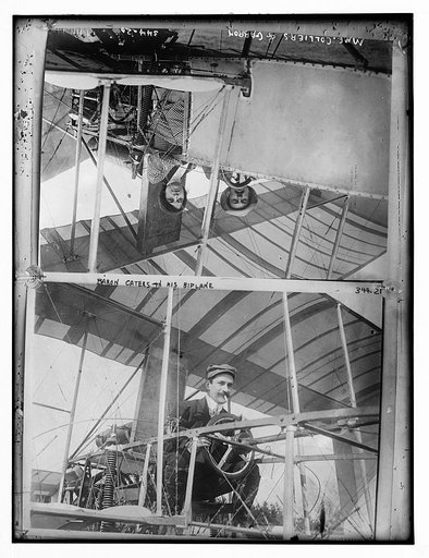 Baron Caters in his biplane