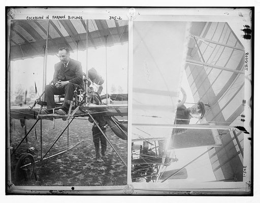 Cockburn in Farman Biplane