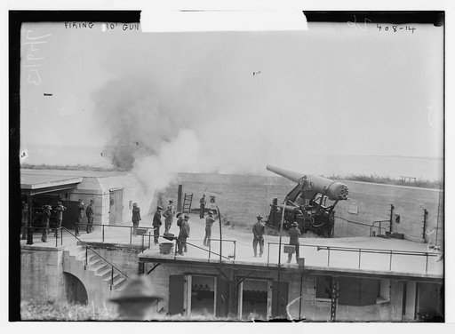 Firing of gun, Fort Hamilton
