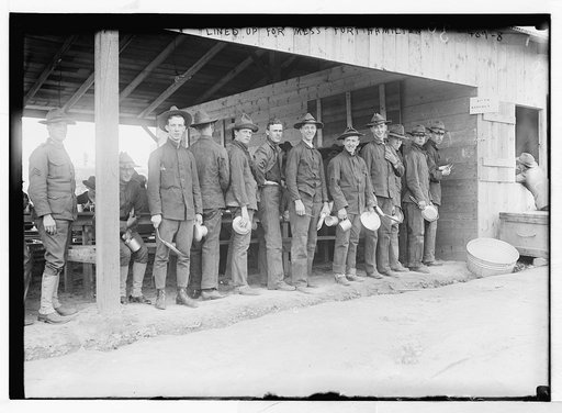 Lined up for mess, Fort Hamilton