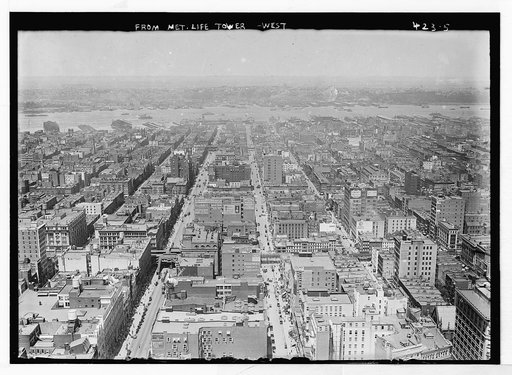 From Met. Life Tower - West [looking toward Hudson River, Manhattan