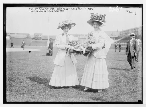 Actor's Benefit for Crippled Children, Lucy Weston and Elphie Snowden [on polo field
