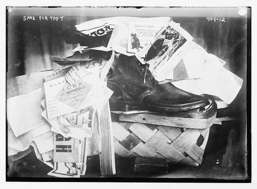 Shoe for Taft [in basket, with tags