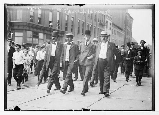 P.C. Hains Jr.,T.J. Hains, Jr. leaving court