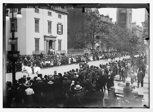 Head of Labor parade [equestrians leading parade, New York