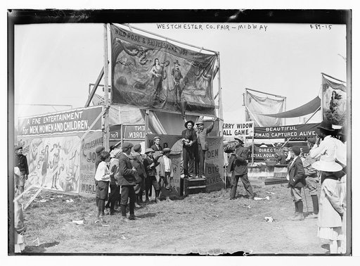 Westchester Co. Fair - Midway [booth of Wild Rose and Rattlesnake Joe, New York