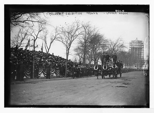 Fire Dep't. exhibition - ladder wagon [New York