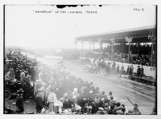 "Mathewson" on fire [Vanderbilt Cup Auto Race