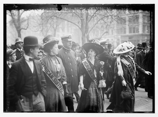 Capt. Schmittberger escorts suffragettes from City Hall [New York