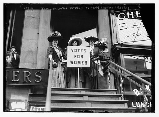 Trixie Friganza between suffrage leaders [New York