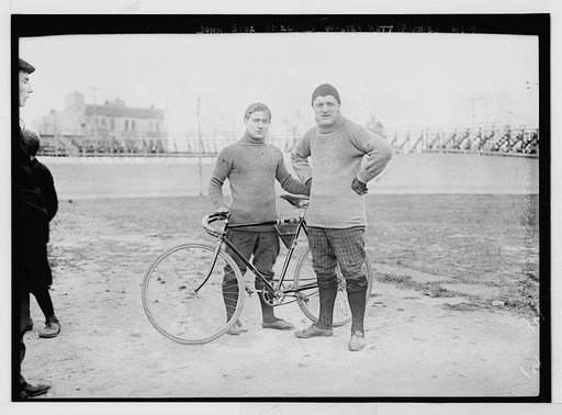 John Stol and Walter Rott with bicycle