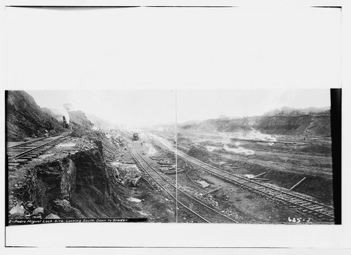 Pedro Miguel Lock site. Looking south. Down to grade
