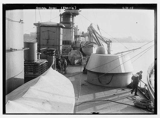 Deck of Amiral Aube, French ship