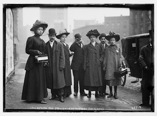 Collectors for Italian earthquake suffers, East Side, New York