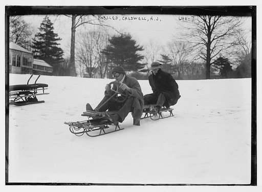 Bobsledders, ready to go, Caldwell, N.J.