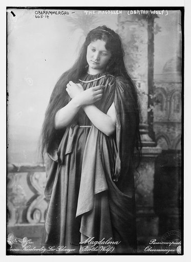 Magdalen (Bertha Wolf) in passion play, Oberammergau, Bavaria, Germany
