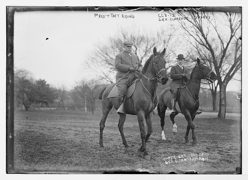 President Taft and Gen. Clarence Edwards riding horses