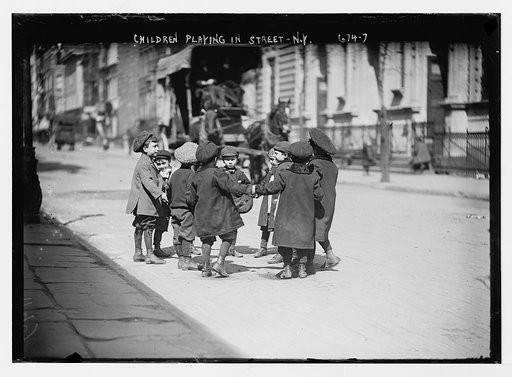 Children playing in street, New York