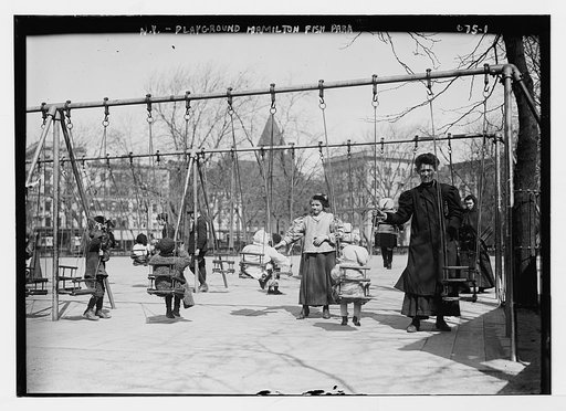 Children in swings, Hamilton Fish Park, New York