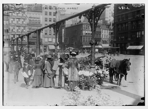 Shoppers at Easter market, Union Sq.,New York