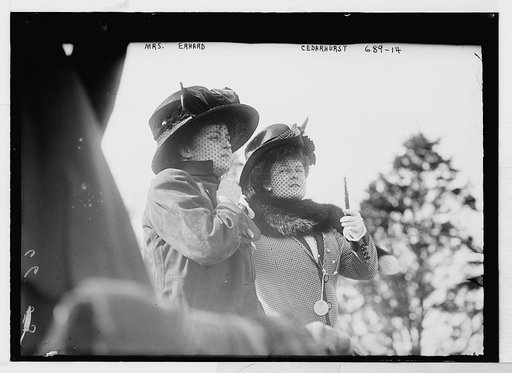 Mrs. Erhard and unidentified woman at Cedarhurst Cup Horse Show