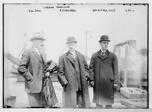 Liberian Commission: Geo. Sale R.P. Faulker, Geo. A. Finch, Sec'y, at boat docks, New York