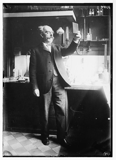 Prof. Gabriel Lippmann, in laboratory
