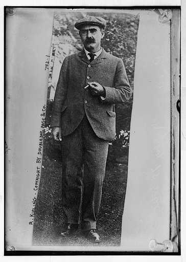 R. Kipling, holding cigarette, Doubleday, Page & Co.