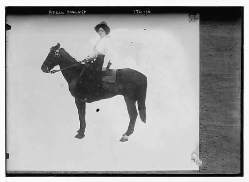 Adele Rowland, mounted on horse