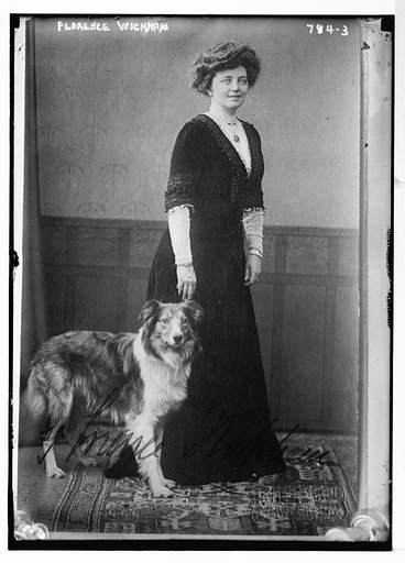 Florence Wickham, with dog