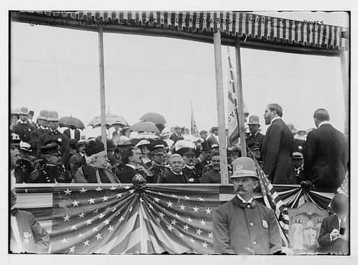 Gov. Hughes speaking at the dedication of the Queensboro Bridge, New York