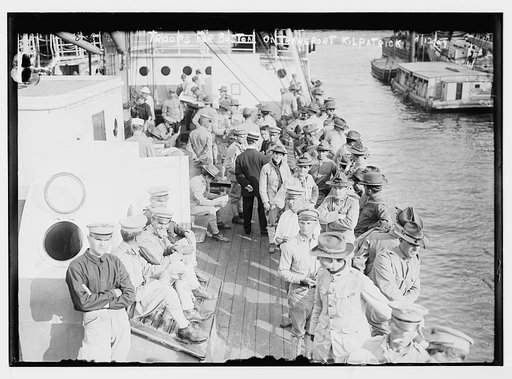 Troops for Boston aboard U.S. Army transport "Kilpatrick"