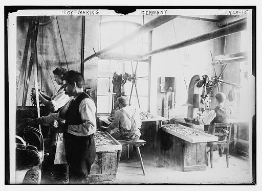 Toy-makers at work, Germany