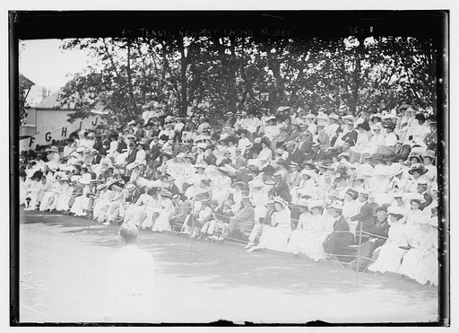 Spectators at tennis match, Casino, Newport