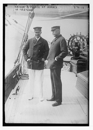 Kaiser and Prince of Monaco on boat "Meteor"