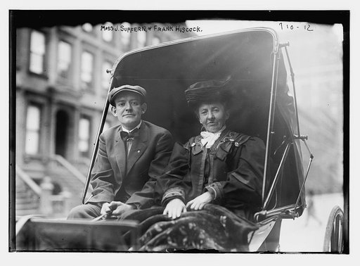 Miss J. Suffern and Frank Hiscock, in carriage