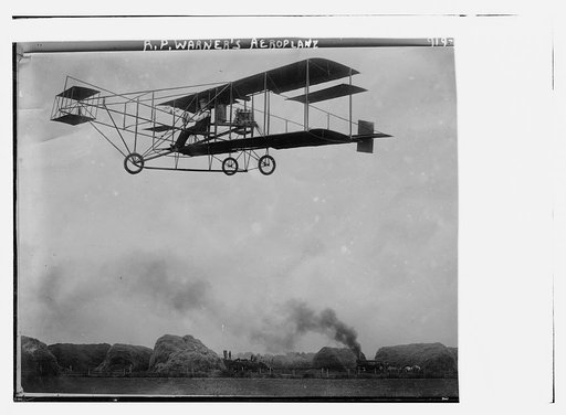 R.P. Warner's aeroplane, in flight