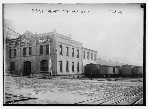 Northern Pacific R.R. freight station, exterior, Duluth, Minn.