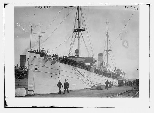 Marines aboard Prairie at dock