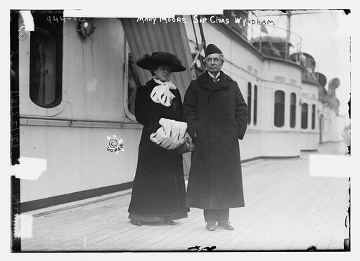 Mary Moore and Sir Chas. Whndham on boat deck