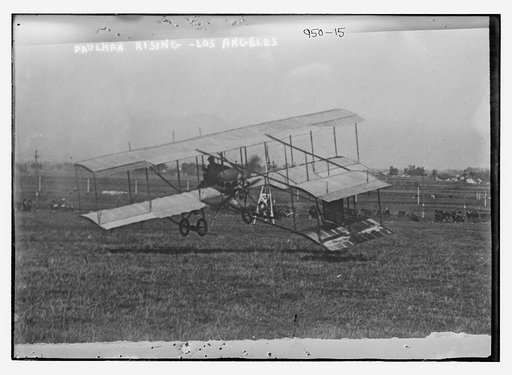 Paulhan aeroplane taking off, Los Angeles, Calif.