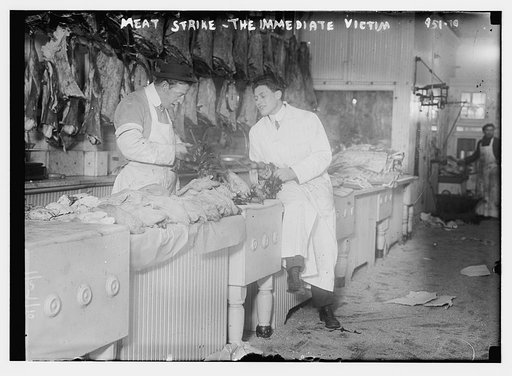 Butchers idle at meat counter during meat boycott