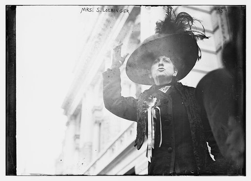Mrs. S. Loebinger waving, New York