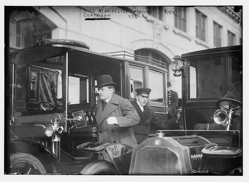 Duke of Manchester coming from his auto, New York