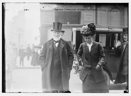 Mr. and Mrs. Andrew Carnegie on street